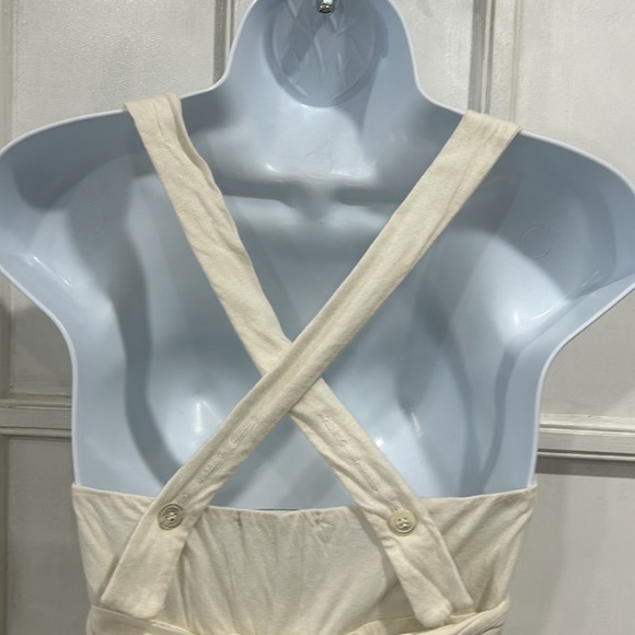 NWT James Perse Cotton Cross Strap Fit and Flare Neutral Minimalist Midi Dress - Picture 3 of 14